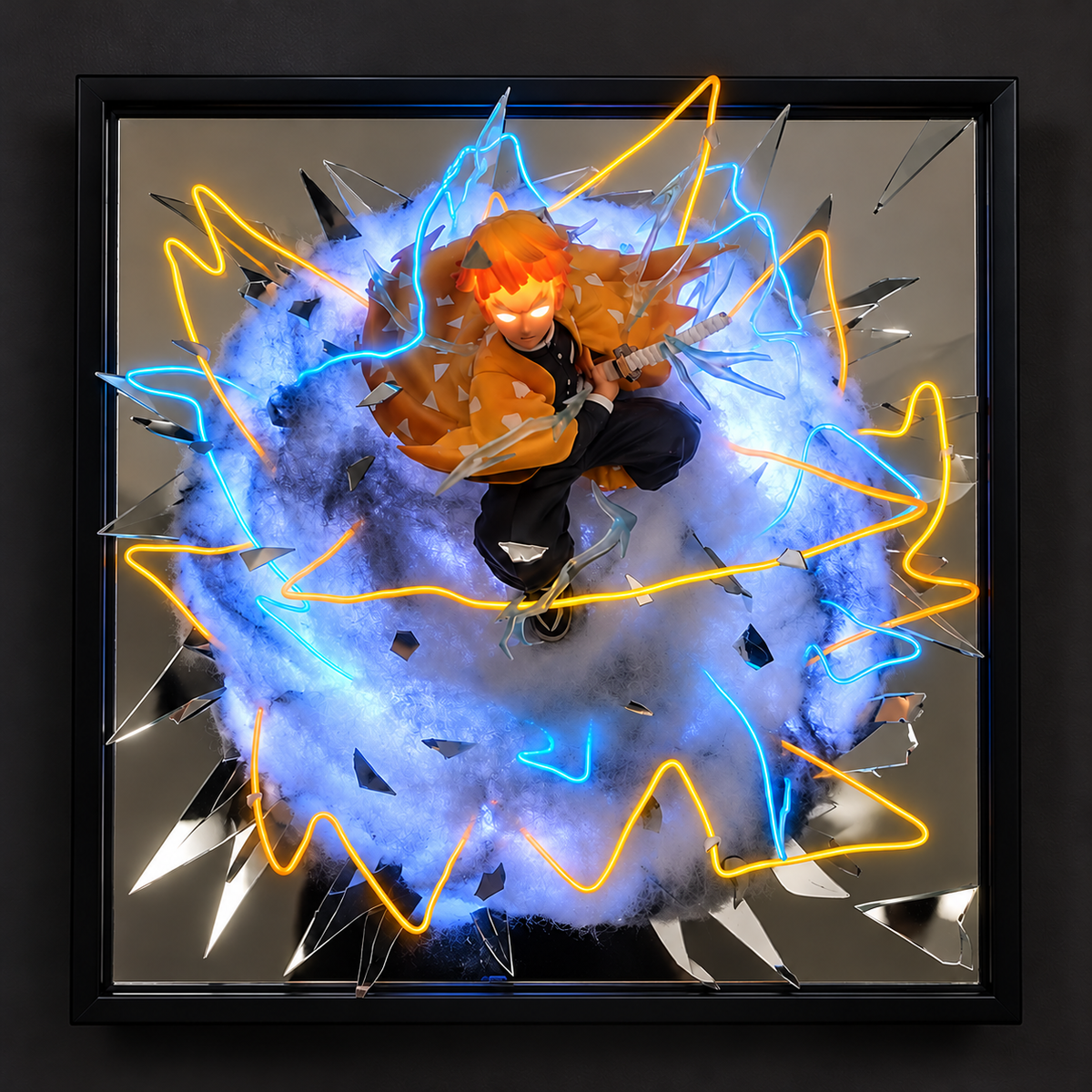 Zenitsu — Le Souffle de la Foudre | Tableau lumineux 3D